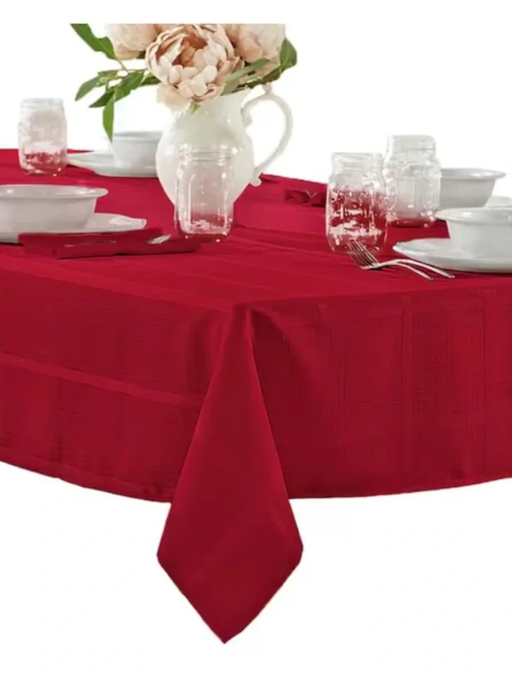 Classic Red Tablecloth for Home Dining